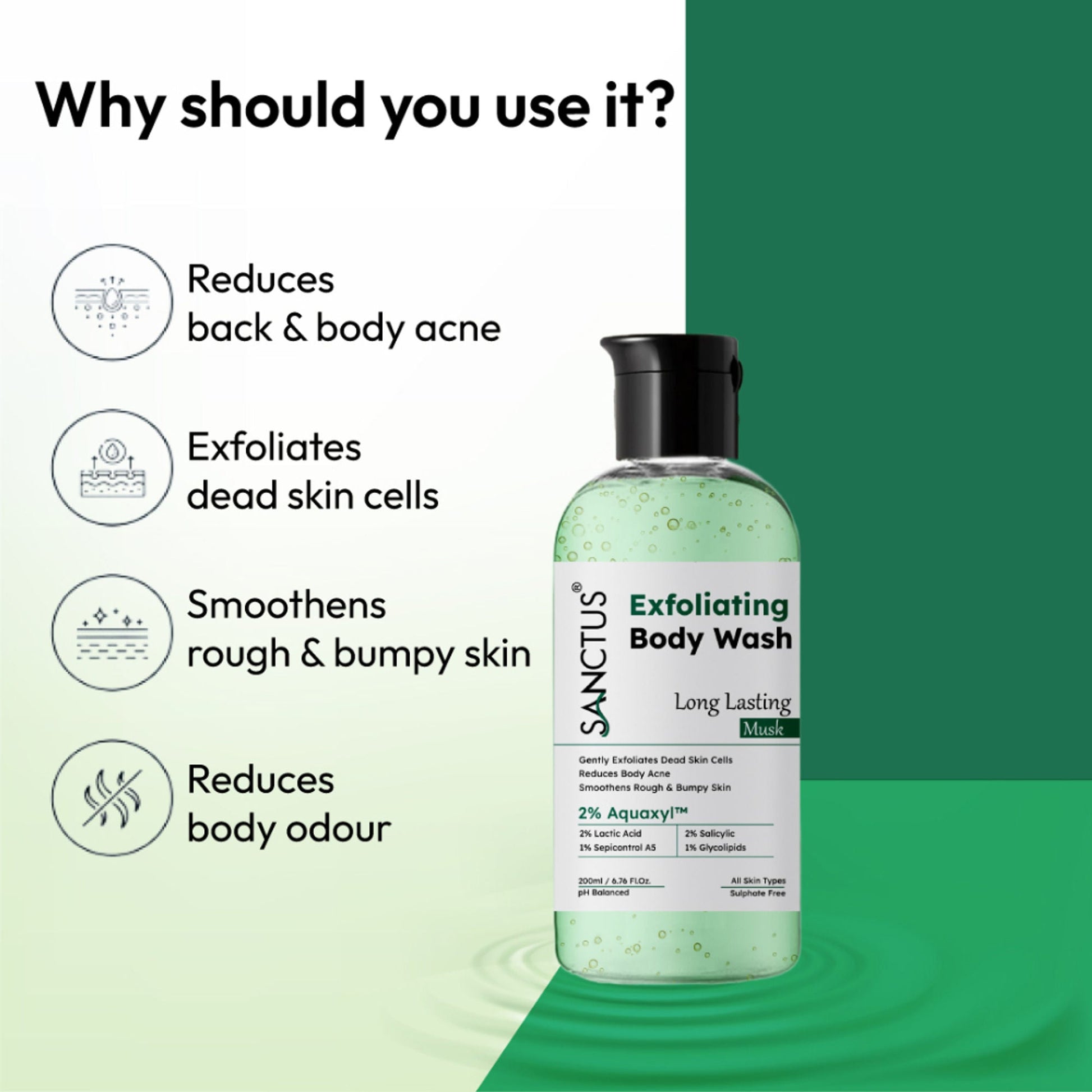 SANCTUS Exfoliating Body Wash Musk