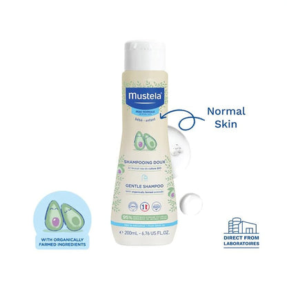 Mustela Gentle Baby Shampoo 6.76 fl oz - Tear-Free, Plant-Based Formula