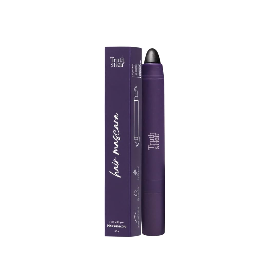 TRUTH HAIR Luxury Hair Mascara for Grey Root Touch-Up, Black, 24HR Coverage, Cruelty-Free