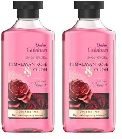 Dabur Gulabari Shower Gel-Himalayan Rose & Oudh - 250ml | Sensual Aroma | Luxurious body wash | Radiant Rose glow | No Parabens & Silicones | 99% Pure Glycerine | 100% soap free body wash