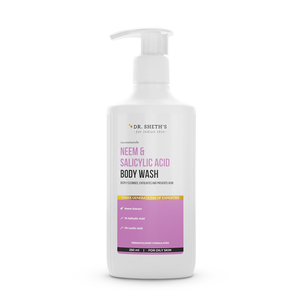 Dr. Sheth's Neem & Salicylic Body Wash for Acne, All Skin Types, 250 mL