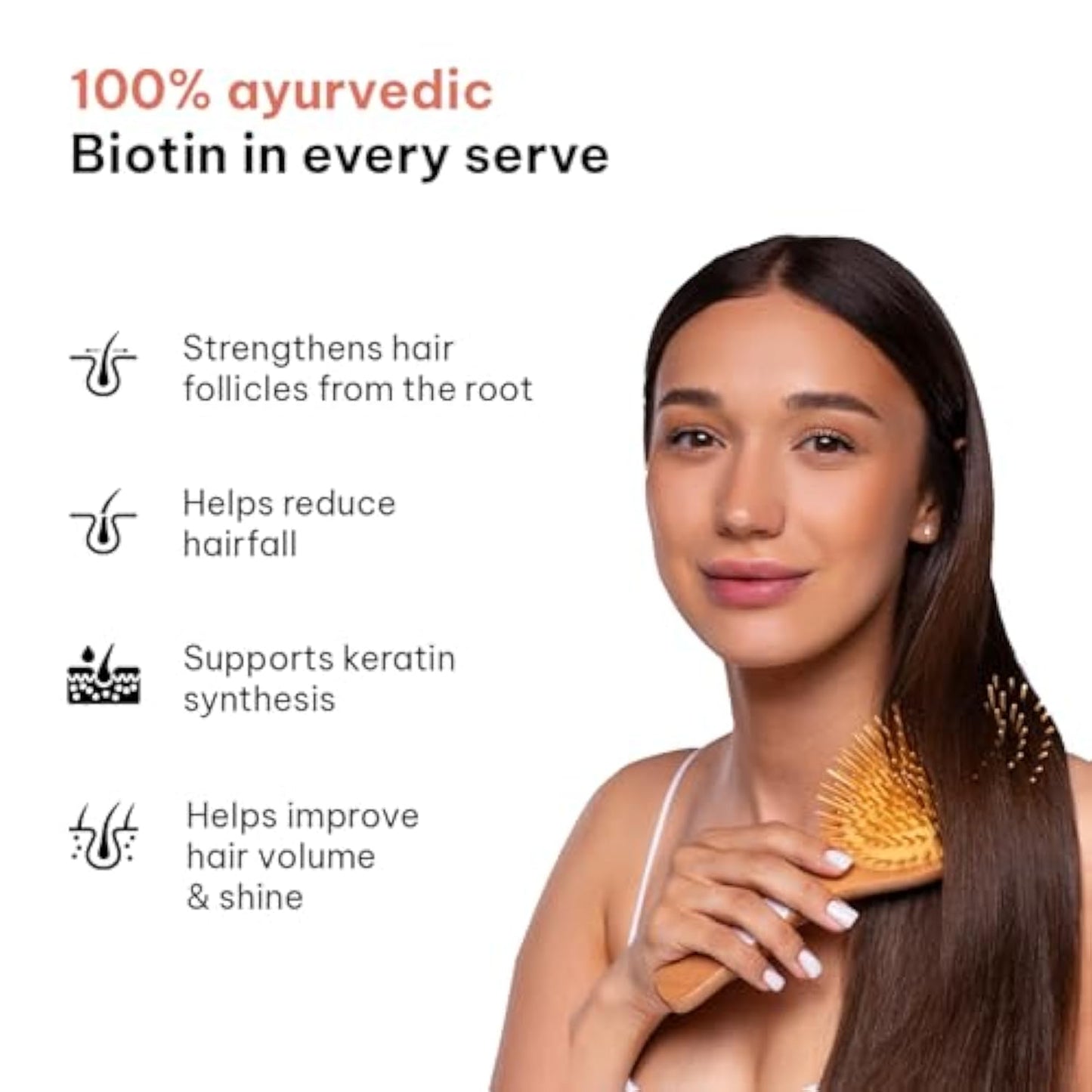 hk vitals Biotin (90 Tablets) | Supplement for Hair Growth, Strong Hair and Glowing Skin, Fights Nail Brittleness