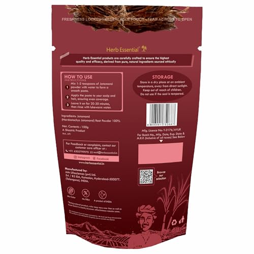 Herb Essential 100% Natural Nardostachys Jatamansi Root Powder-100 gm