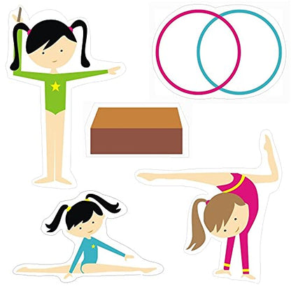 Pretty Ur Party Gymnastics Theme Paper Cutouts for Birthday Parties, Party Supplies décor, Birthday Party Decoration Cut-Outs - Multicolour (10 pcs) Hawaiian