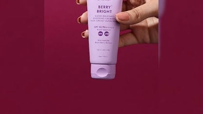 Conscious Chemist® Sunscreen SPF 50 PA++++ | 50g | Sunscreen for Oily Skin, Gel Sunscreen, Niacinamide with Black Berry Extract, Hybrid Lightweight, All Skin Types - Berry Bright