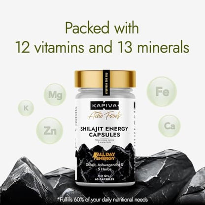 Kapiva Shilajit Energy Capsules for Stamina with Ashwagandha & Gokshura