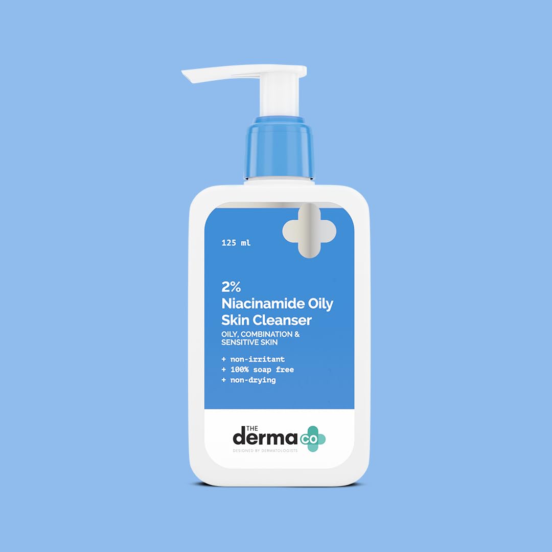 The Derma Co 2% Niacinamide Oily Skin Cleanser for Sensitive, Oily &amp; Combination Skin 125 ml