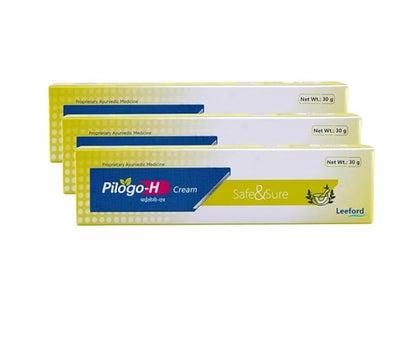 Pilogo-H Piles Care Cream for Hemorrhoid Relief 30g | Soothe & Heal Internal & External Piles Inflammation | Made with Haldi, Ajwain, Kapur, Marigold, Nirgundi | Fast-Absorbing, Non-Greasy with Internal Applicator (Pack of 3)