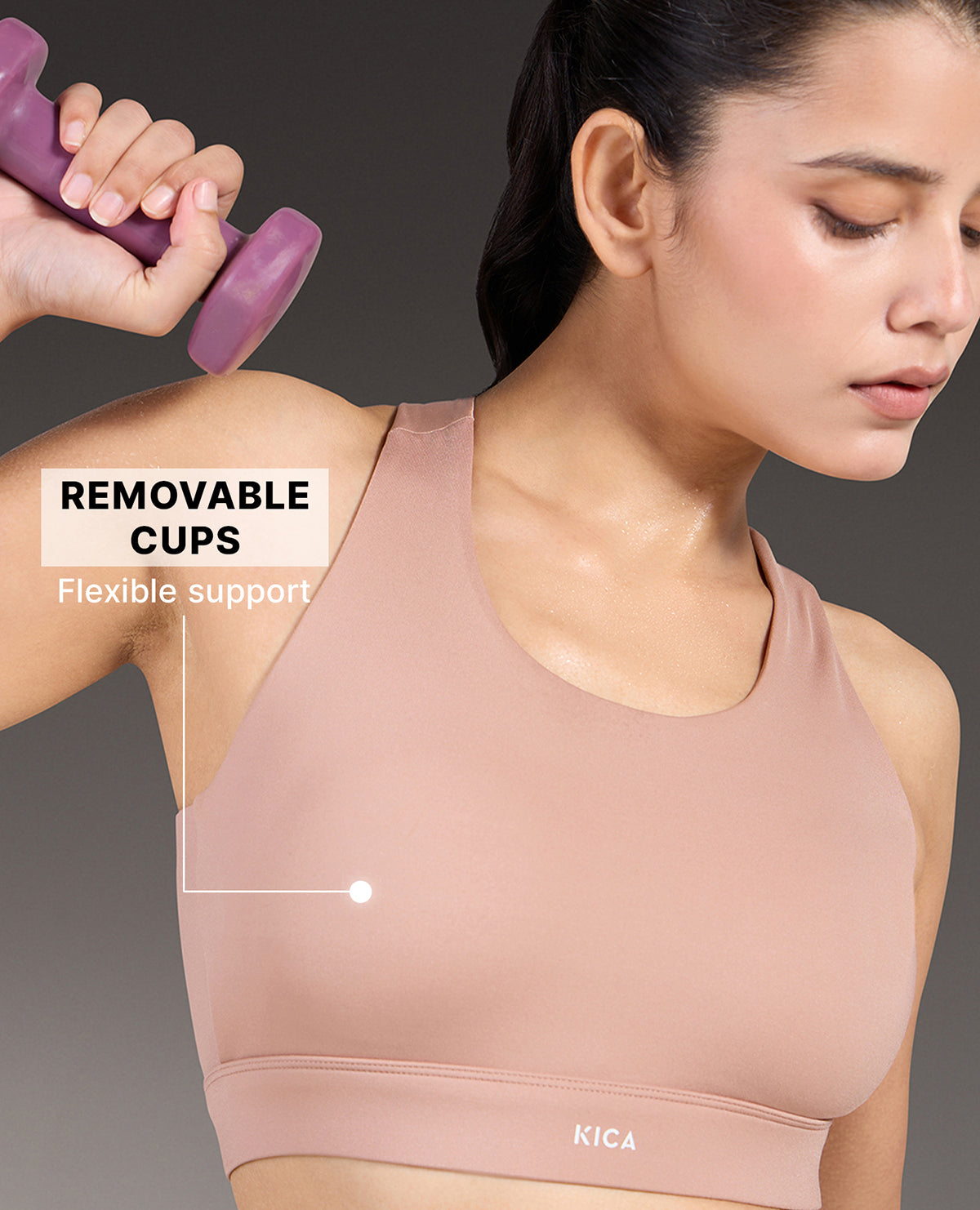Luxe Crostini Full Coverage And High-Impact Sports Bra Nude