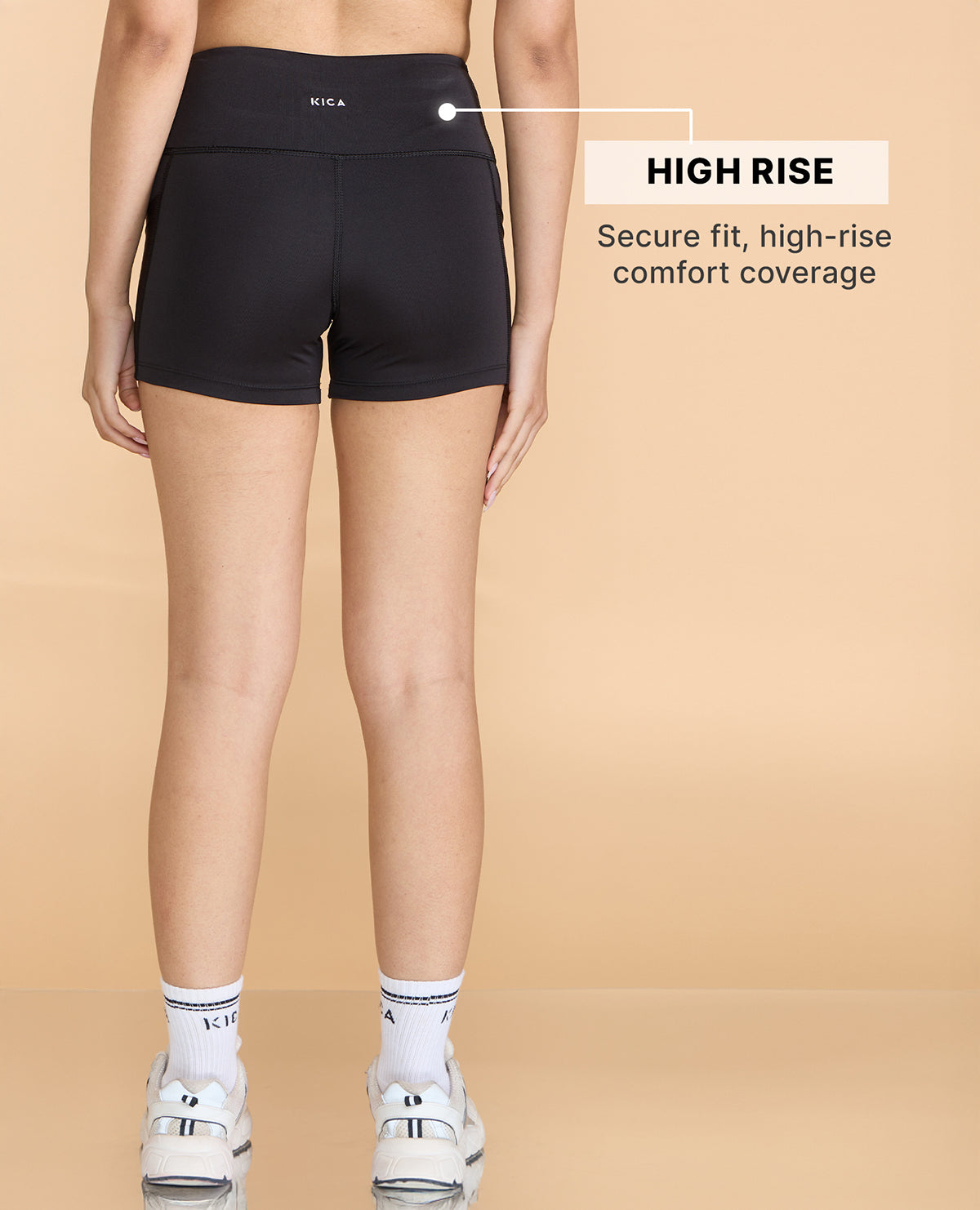 Kica High-Waisted Workout Booty Shorts Black