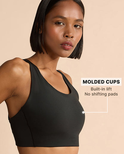 Kica Luxe Limitless High-Impact Sports Bra - Full Coverage Black