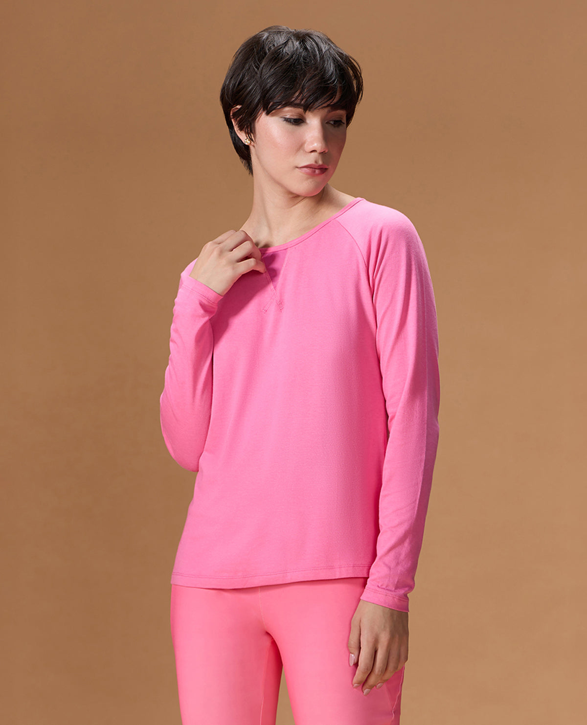 Cotton Yoga Top Pink