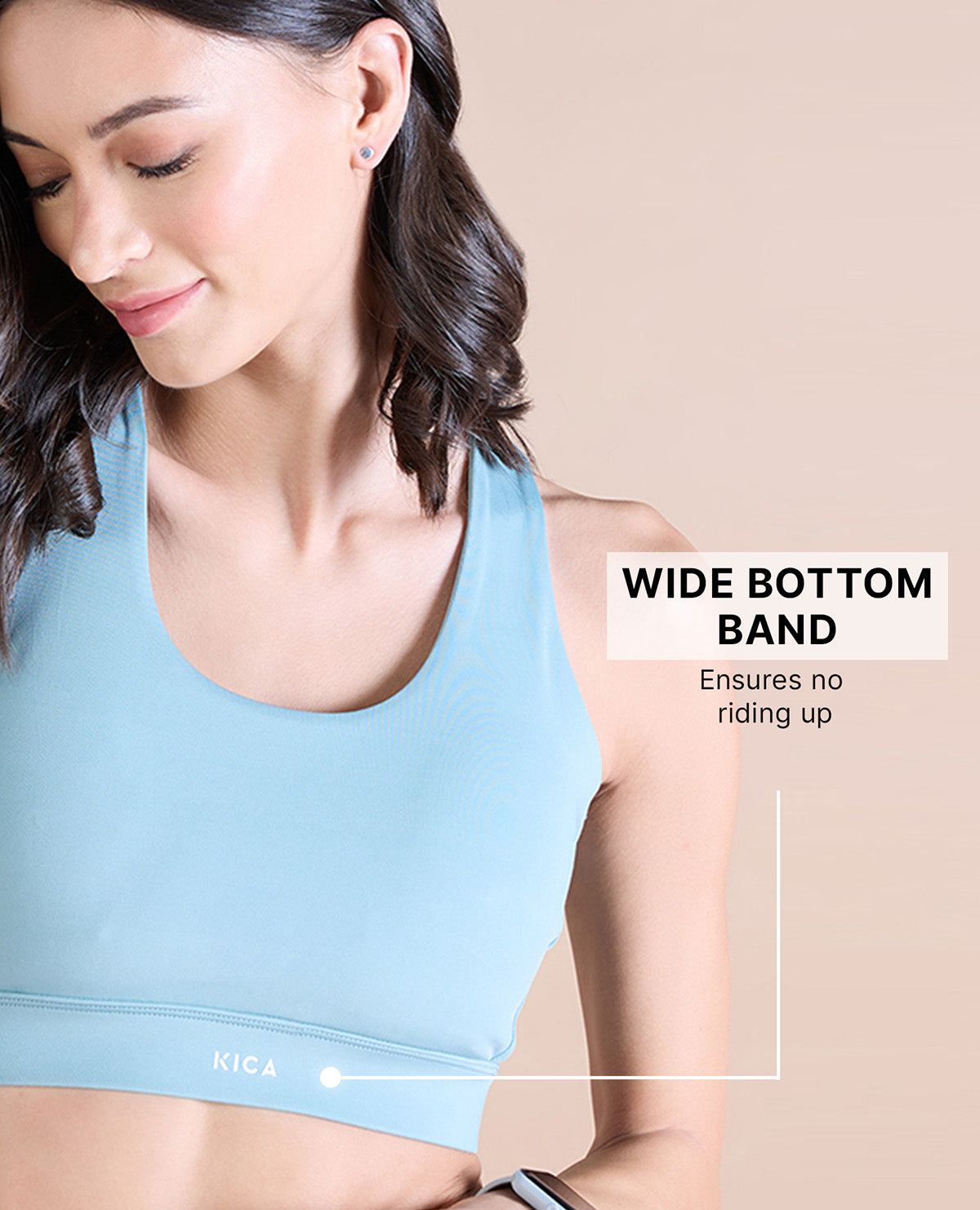 Strappy Mid-Impact Sports Bra with Removable Pads Sky