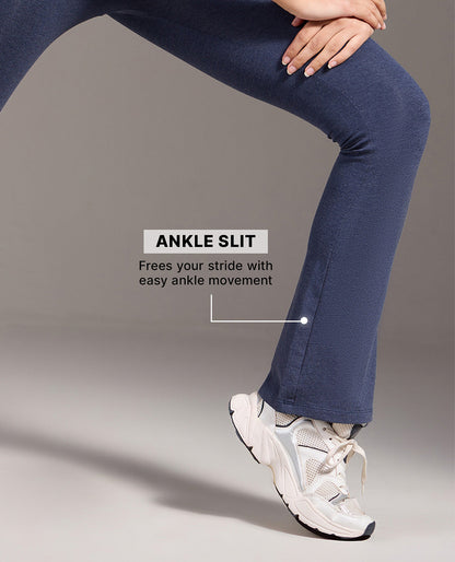 Kica Criss Cross Cotton Flare Comfort Pants Navy Blue