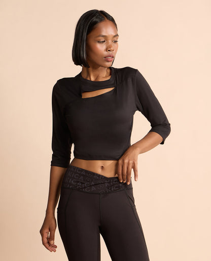 Gym Feather Feel Crop Top Black