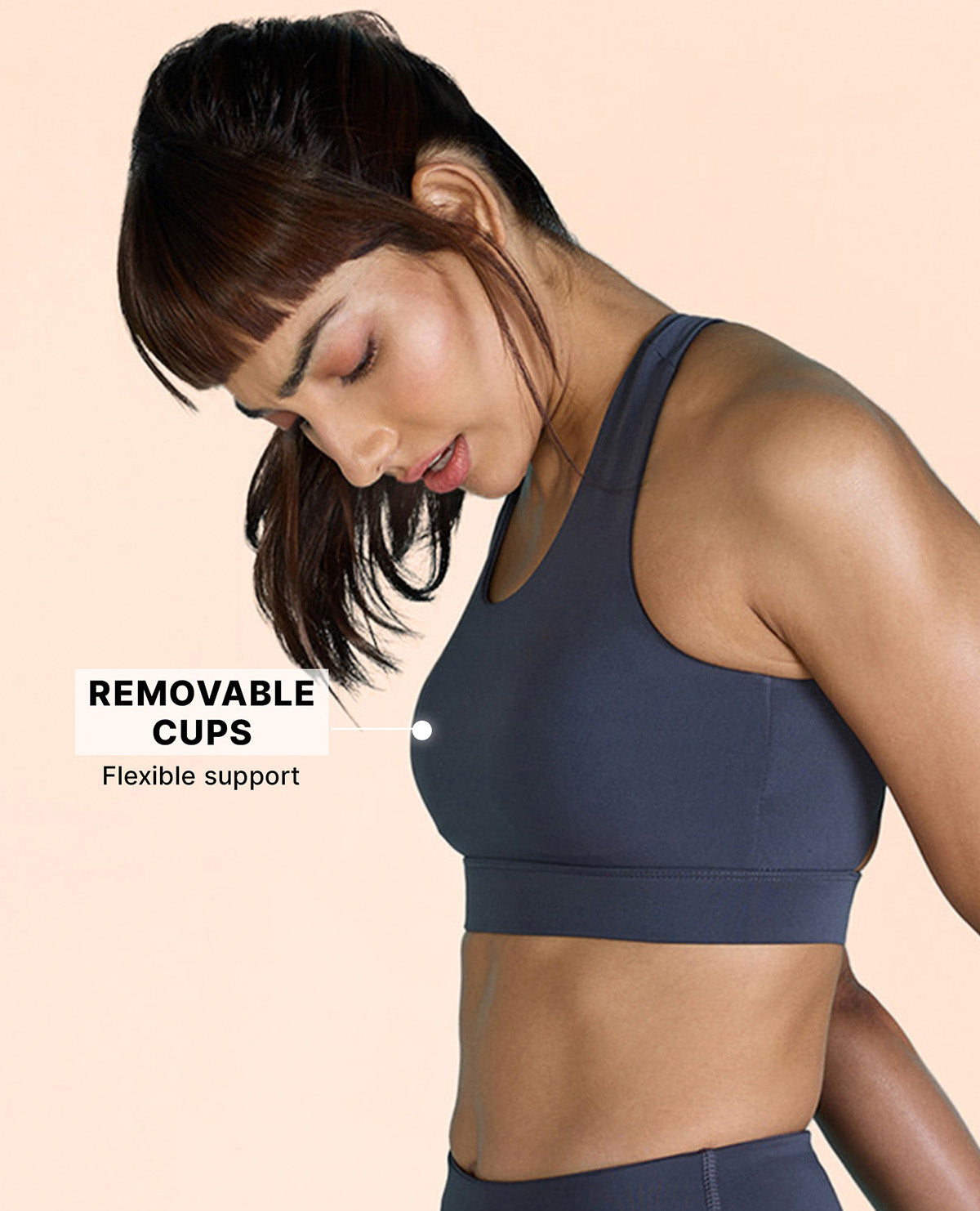 Crostini Full Coverage Sports Bra Grey