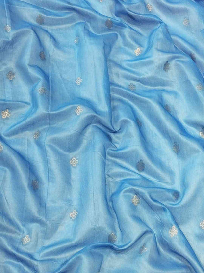 Stylish Soft Slub Silk With Pure Zari And Lakhnavi Badla Weaving