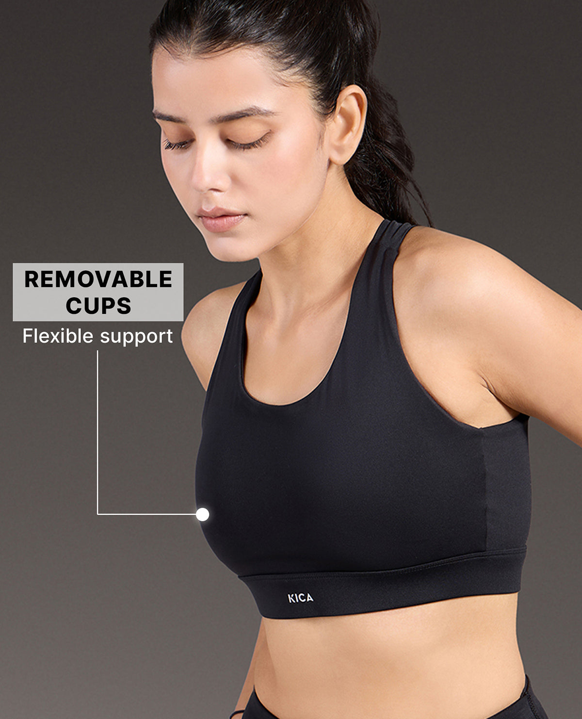 Luxe Crostini Full Coverage And High-Impact Sports Bra Black