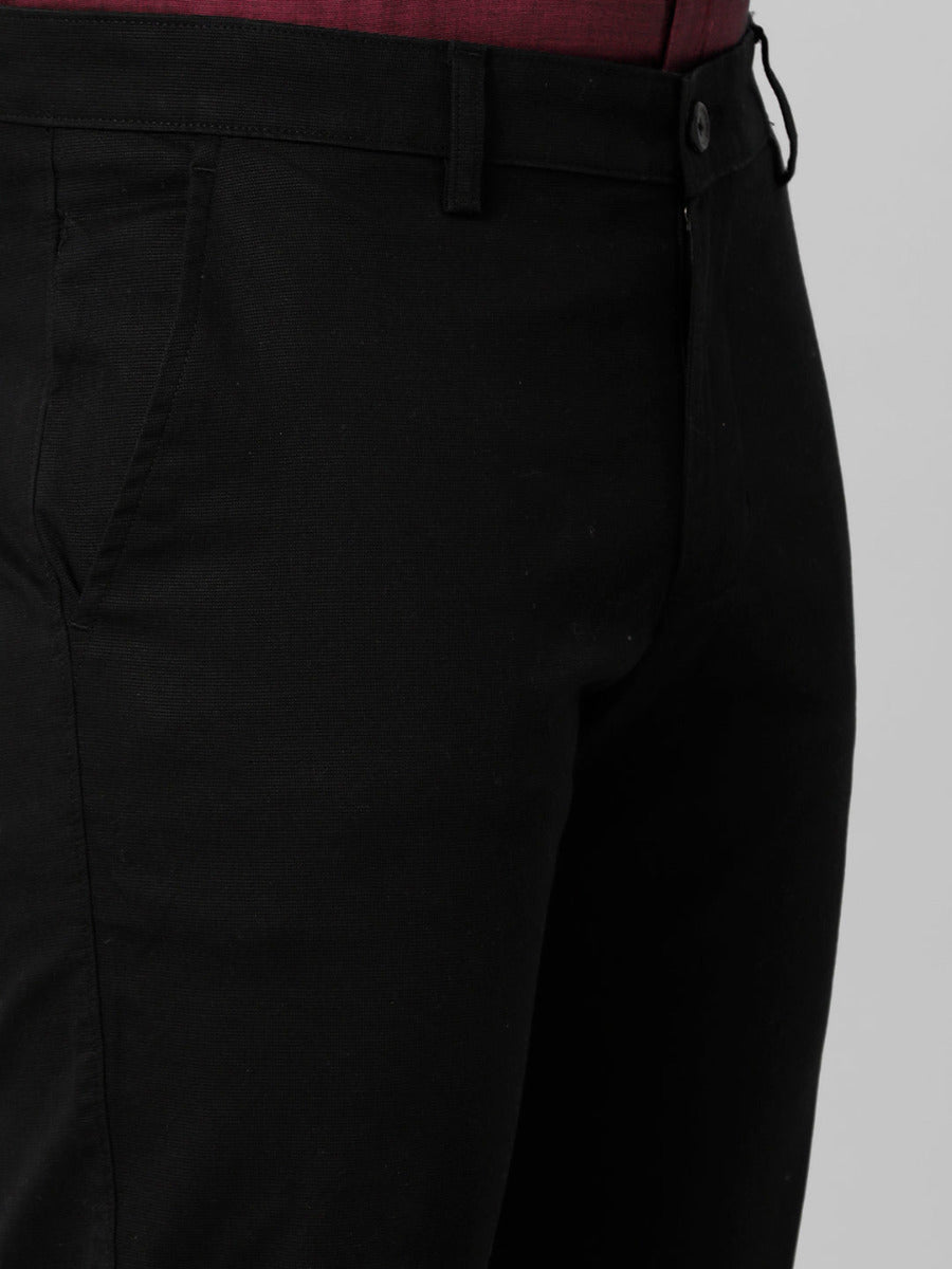Men Linen Cotton Black Pant with Trim Fit  LC2