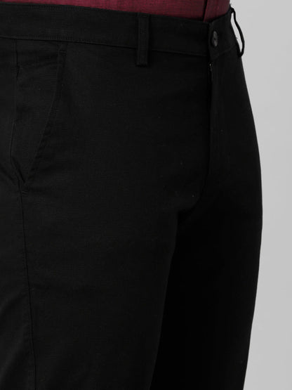 Men Linen Cotton Black Pant with Trim Fit  LC2