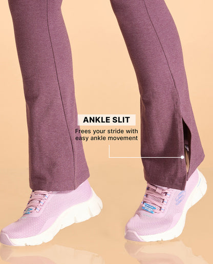 Kica Criss Cross Cotton Flare Comfort Pants Plum
