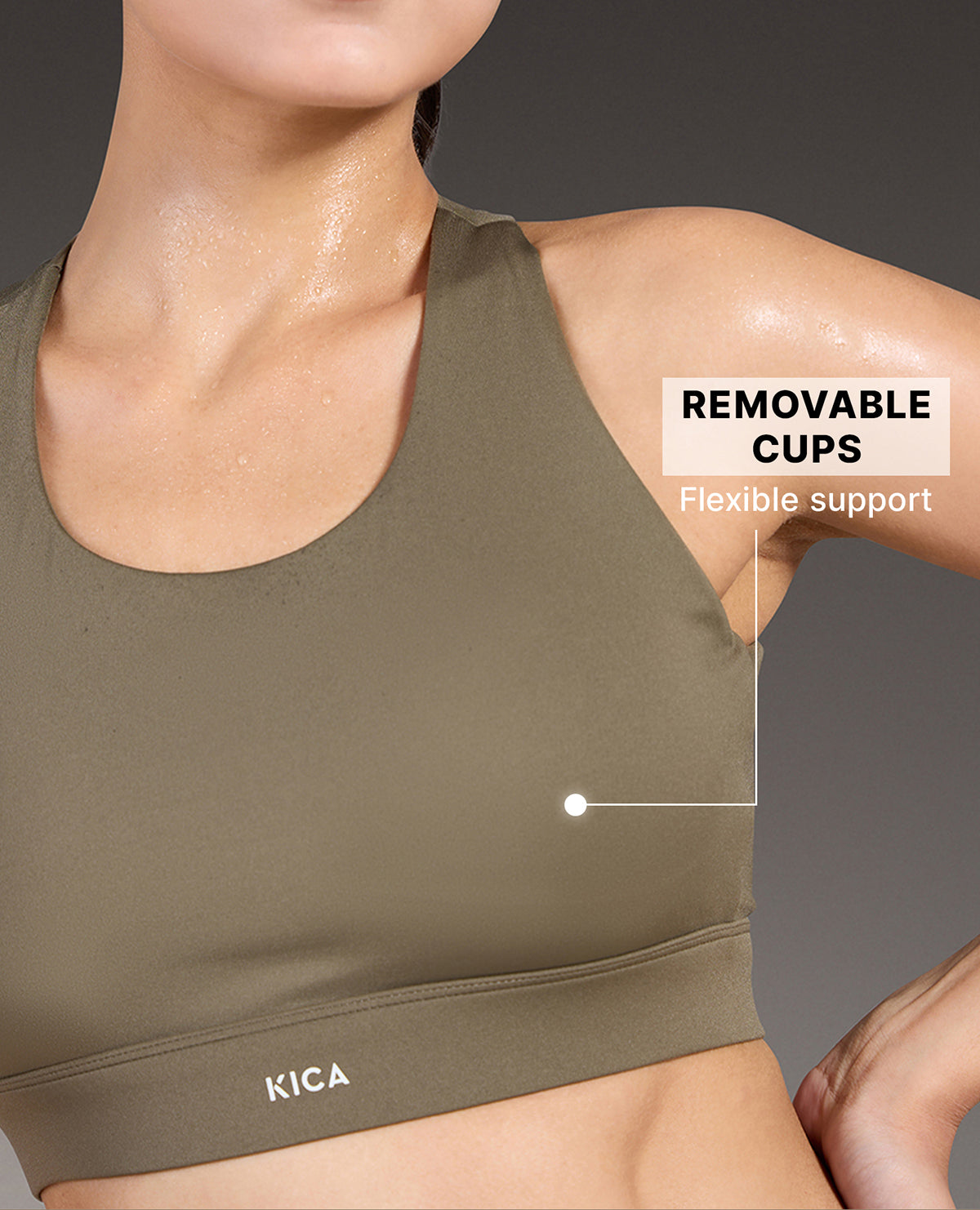 Luxe Crostini Full Coverage And High-Impact Sports Bra Olive