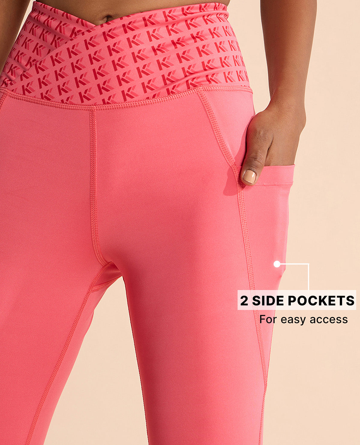 Women Cross Waist Mid Rise Leggings Apple