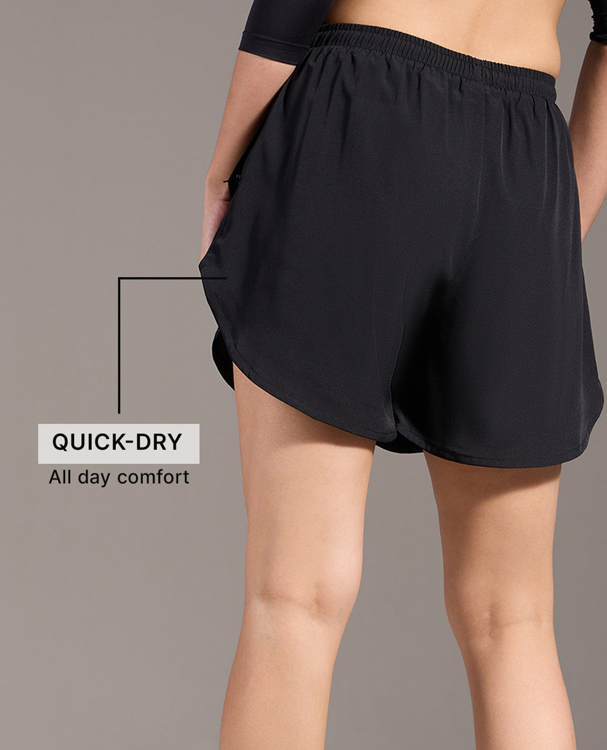 Kica Quick Dry Running Shorts Black