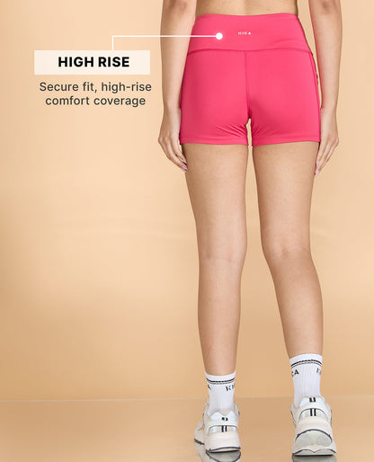 Kica High-Waisted Workout Booty Shorts Apple