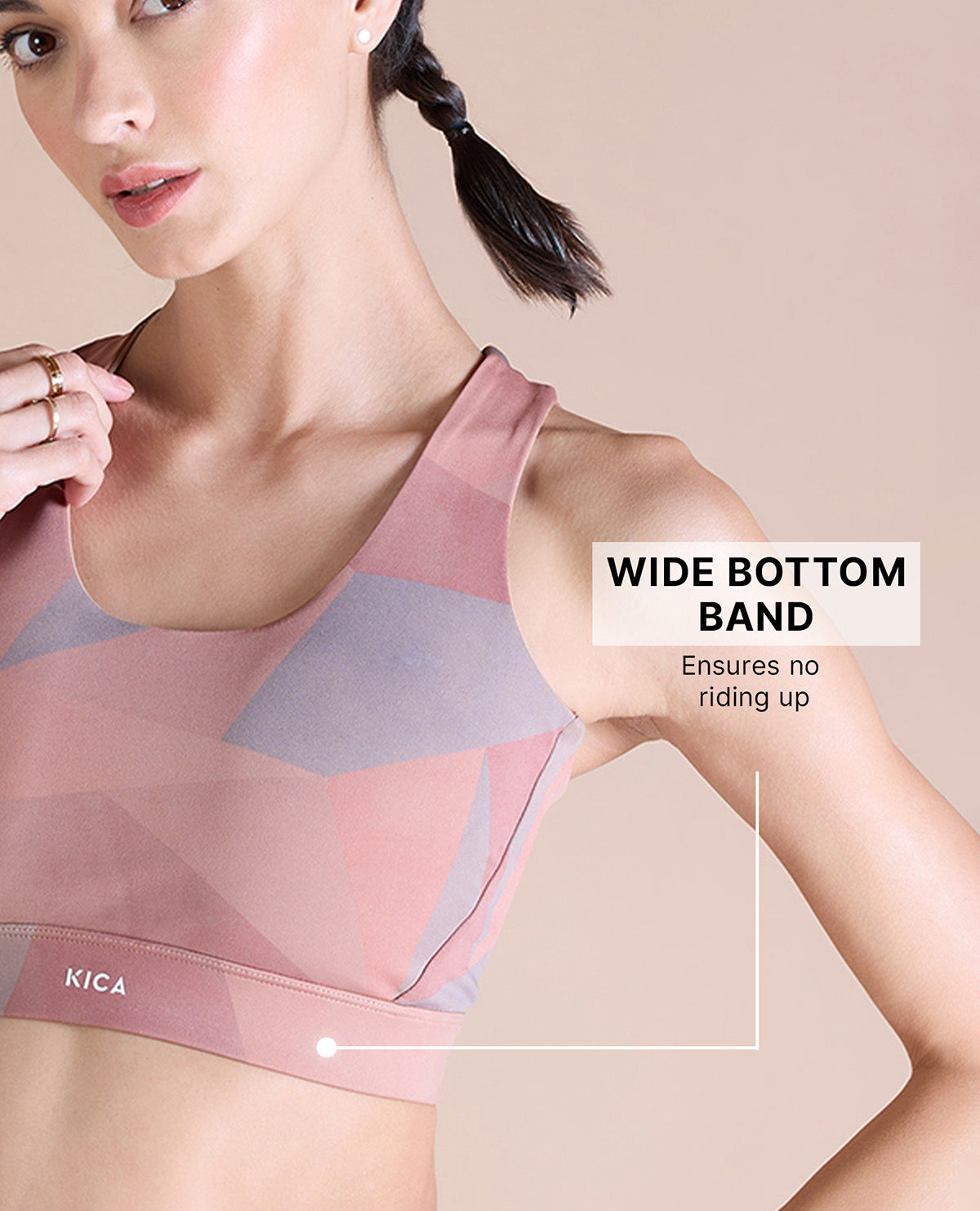 Strappy Mid-Impact Sports Bra with Removable Pads Rose