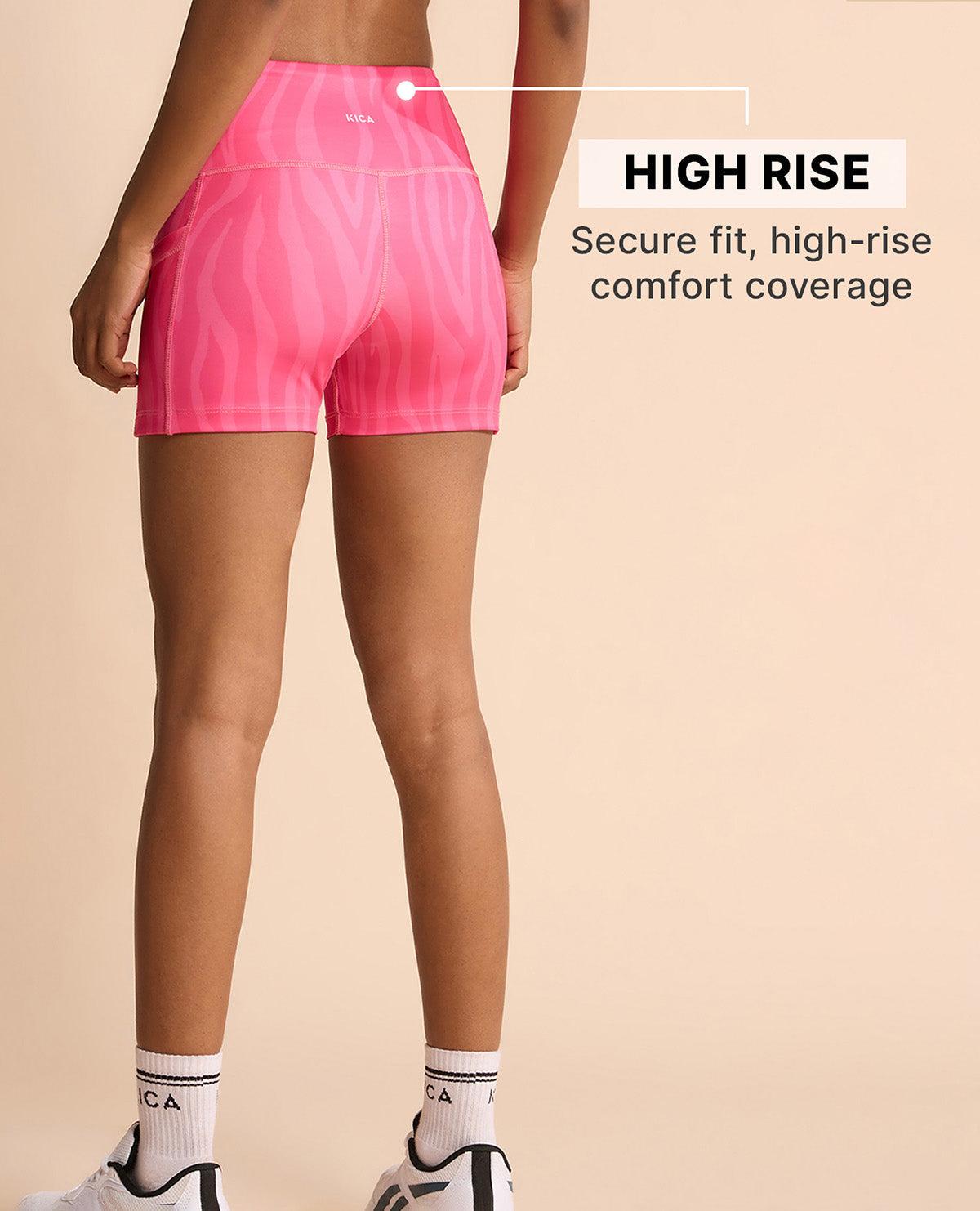 High Waisted Second SKN Booty Shorts Animal print Pink