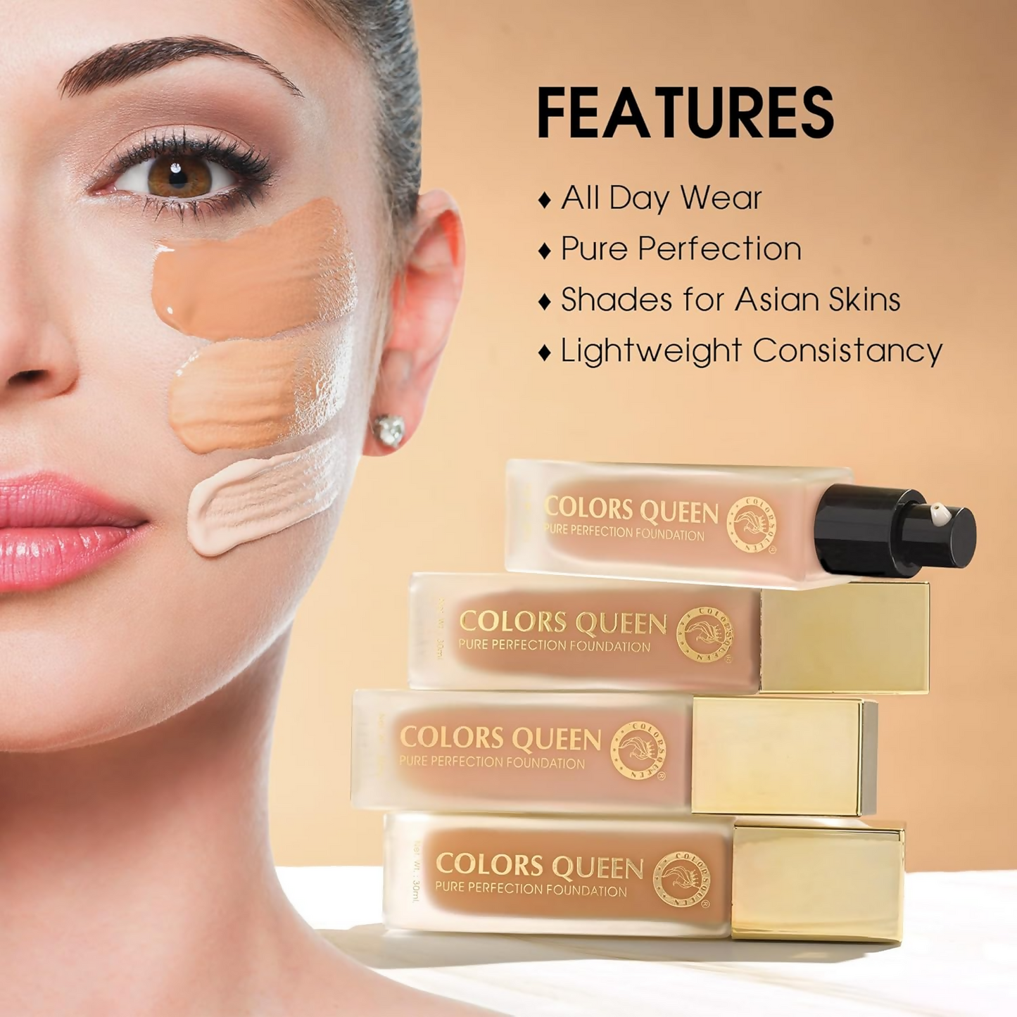 Colors Queen Pure Perfection Foundation – 04 Natural Nude