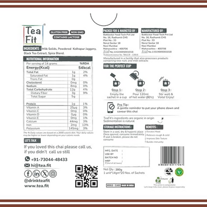 TeaFit Instant Jaggery Masala Tea Premix