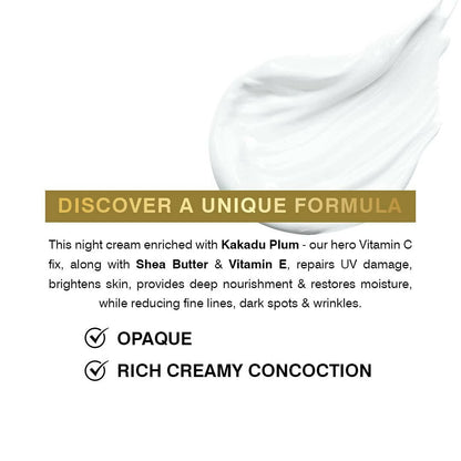 Coccoon Repairing Night Cream With Vitamin C Kakadu Plum and Shea Butter