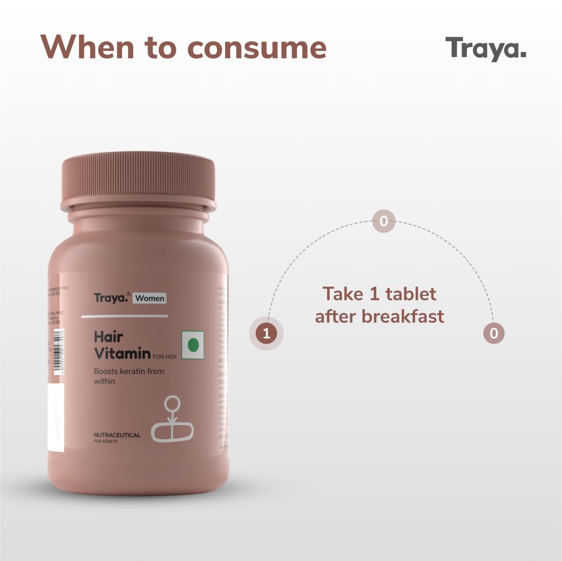 Traya Hair Vitamins for Women - Keratin & Biotin Hair Growth Supplements