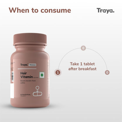 Traya Hair Vitamins for Women - Keratin & Biotin Hair Growth Supplements