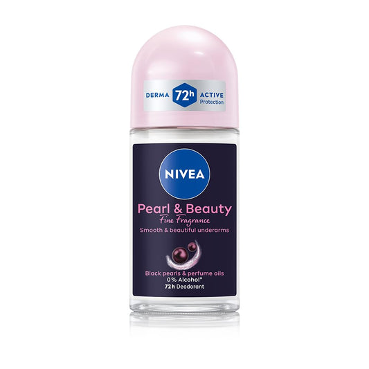 NIVEA Pearl & Beauty Women's Deodorant Roll-On, 72H Floral Scent, 50ml