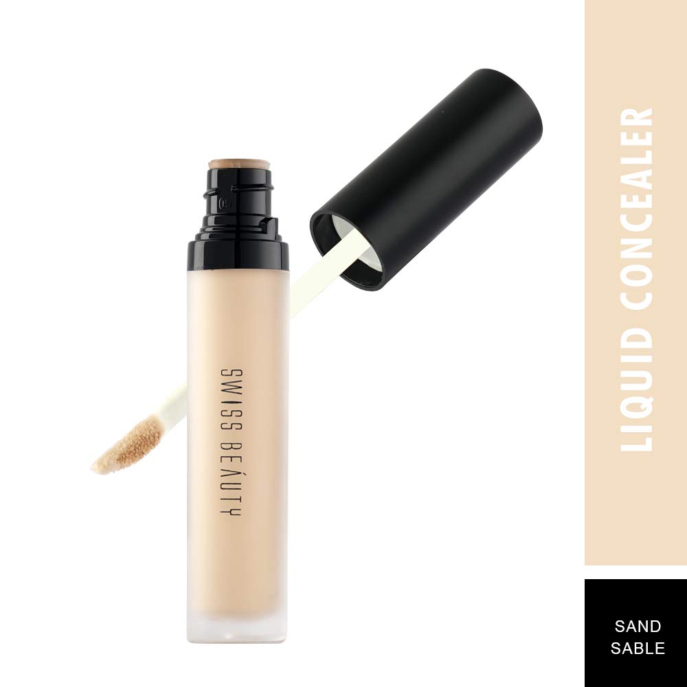 Swiss Beauty Liquid Light Weight Concealer With Full Coverage |Easily Blendable Concealer For Face Makeup With Matte Finish | Shade- Light - Moyen, 6g