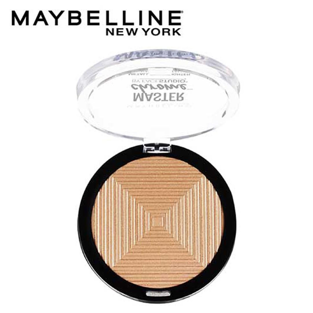 Maybelline New York Face Studio Master Chrome Metallic Highlighter, luminous skin, heated tone effect & Metallic Finish - Molten Gold suits medium skin to dark skin tones| 6.7 grams