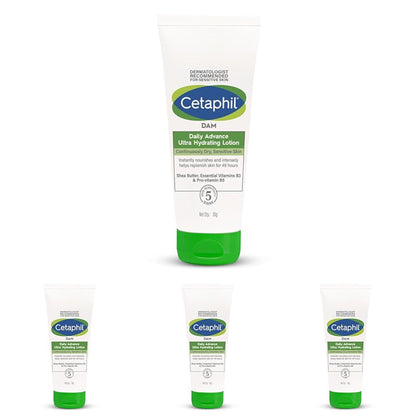 Cetaphil Daily Advance Ultra Hydrating Lotion For Dry/Sensitive Skin, Long Lasting Moisturizer For Face & Body, Multi, 100 G