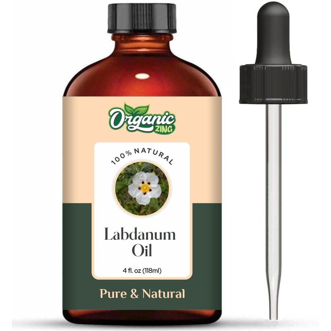Organic Zing Labdanum (Cistus ladanifer) Oil | Pure & Natural Essential Oil for Skincare, Aroma & Diffusers