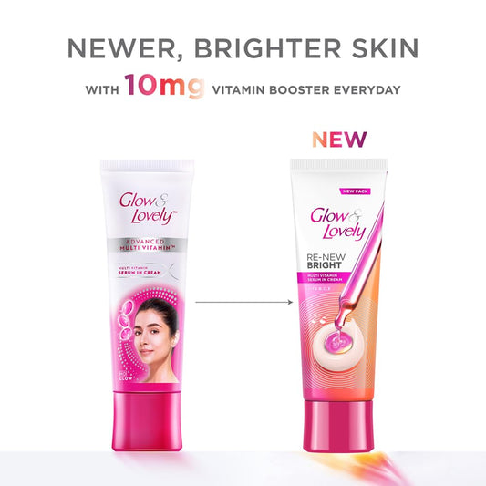 Glow & Lovely Multivitamin Serum Cream 80g for Radiant Skin
