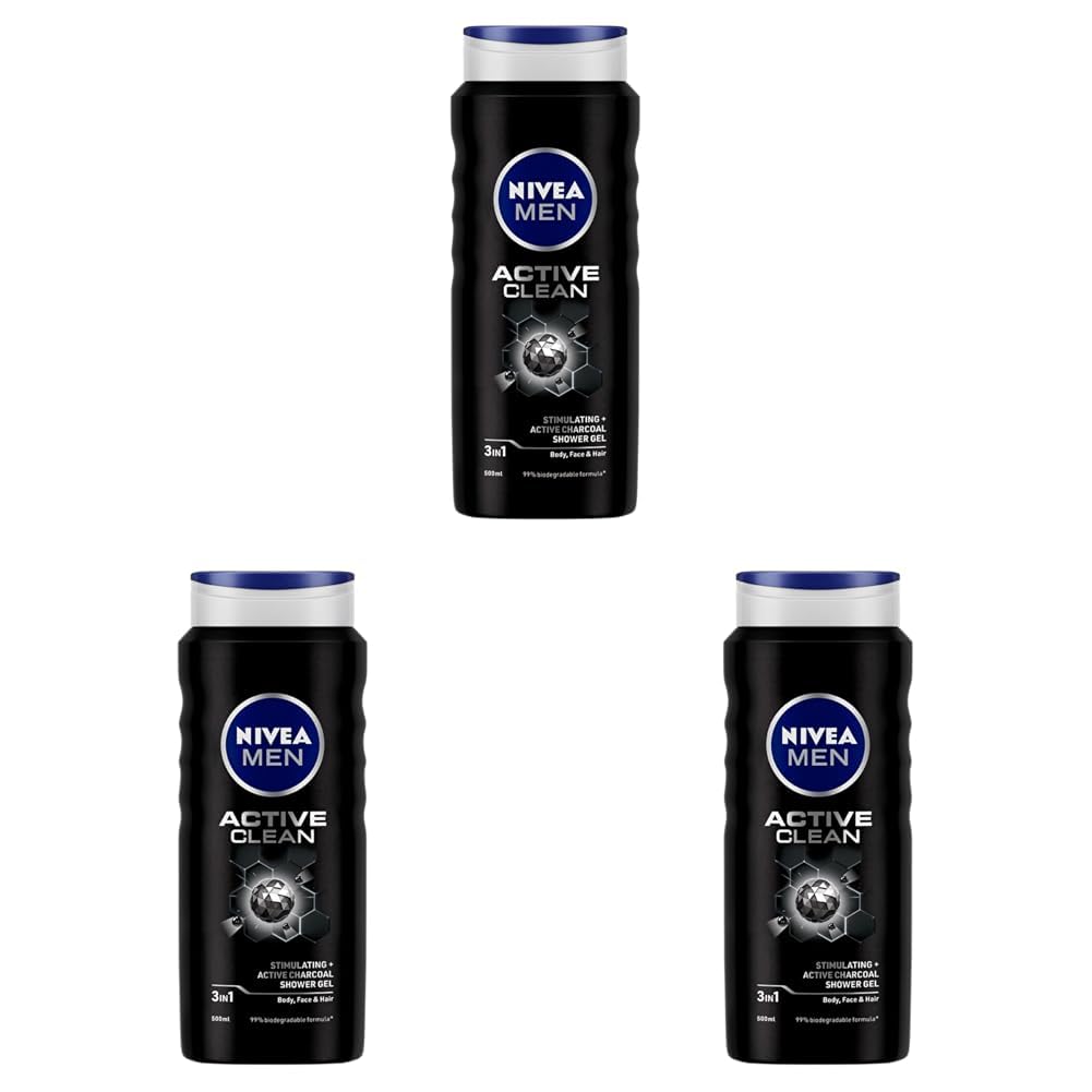 NIVEA MEN Active Clean Shower Gel,500 ml (Pack of 1)