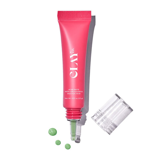 ClayCo Acne Spot Treatment Paste with 10% Sulfur & Salicylic Acid | Helps Dry Active Pimples, Unclog Pores & Control Excess Oil