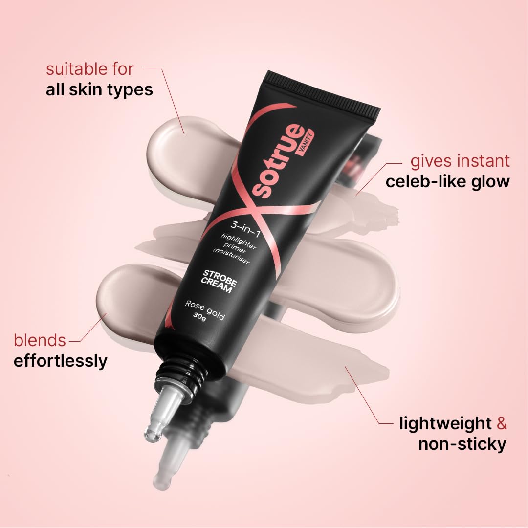 Sotrue Rose Gold Strobe Cream for Radiant, Dewy Glow