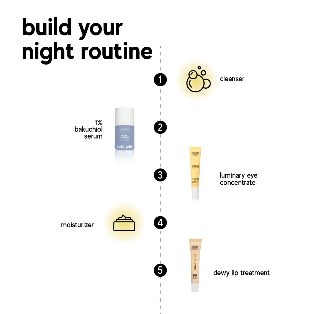 Indē Wild PM Sunset Restore Serum 30ml - Bakuchiol, Squalane, Ayurvedic Blend