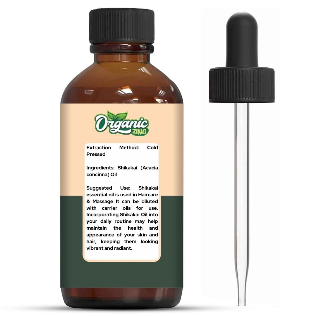 Organic Zing Shikakai (Acacia concinna) Oil | Pure & Natural Essential Oil for Haircare & Massage