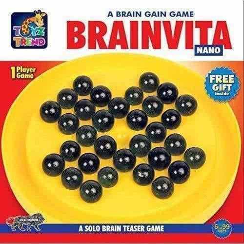 TOYZTREND Mind Challenging and Brain Development Brainvita Mini for Kids with 33 Glass Marbles - Limited Time Offer