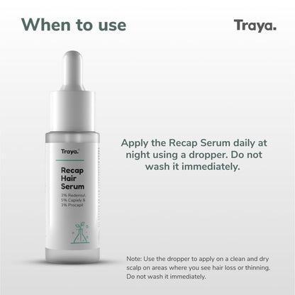 Traya Natural Hair Growth Serum With 3% Redensyl, 5% Capixyl, 3% Procapil For Increasing Hair Thickness, Natural DHT Blocker, For Hair Fall Control & Growth (30Ml)