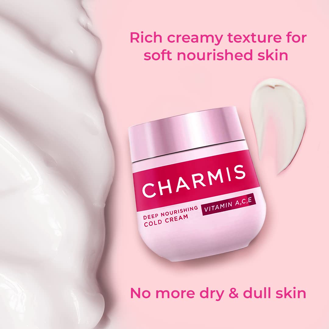 Charmis Luxury Cold Cream with Vitamins A, C, E for Radiant Skin, 200ml